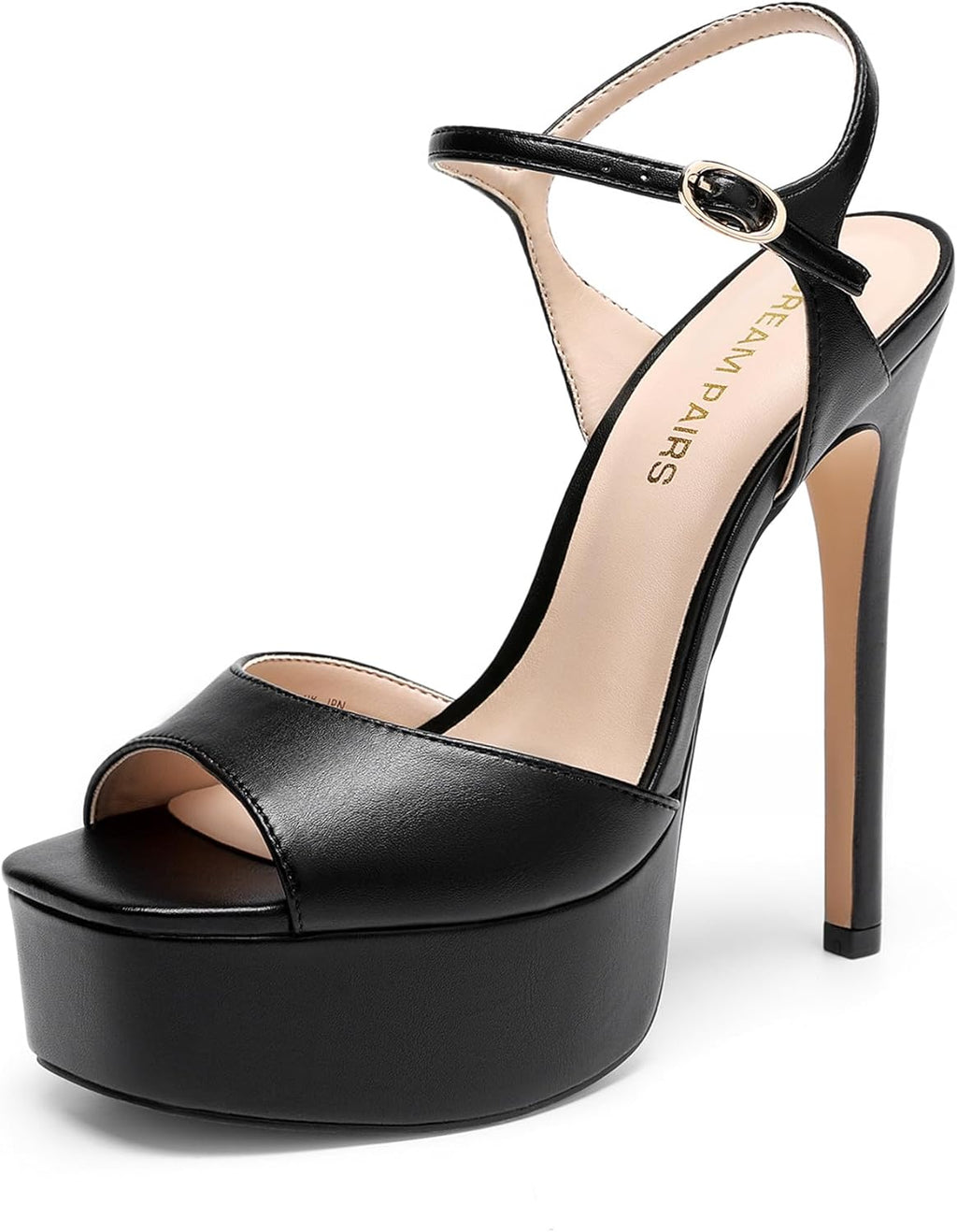 DREAM PAIRS Women’s High Platform Heels 5.75'' Stilettos Open Square Toe Heeled Sandals Ankle Strap Sexy Comfort Dress Shoes Wedding Bridal Pumps