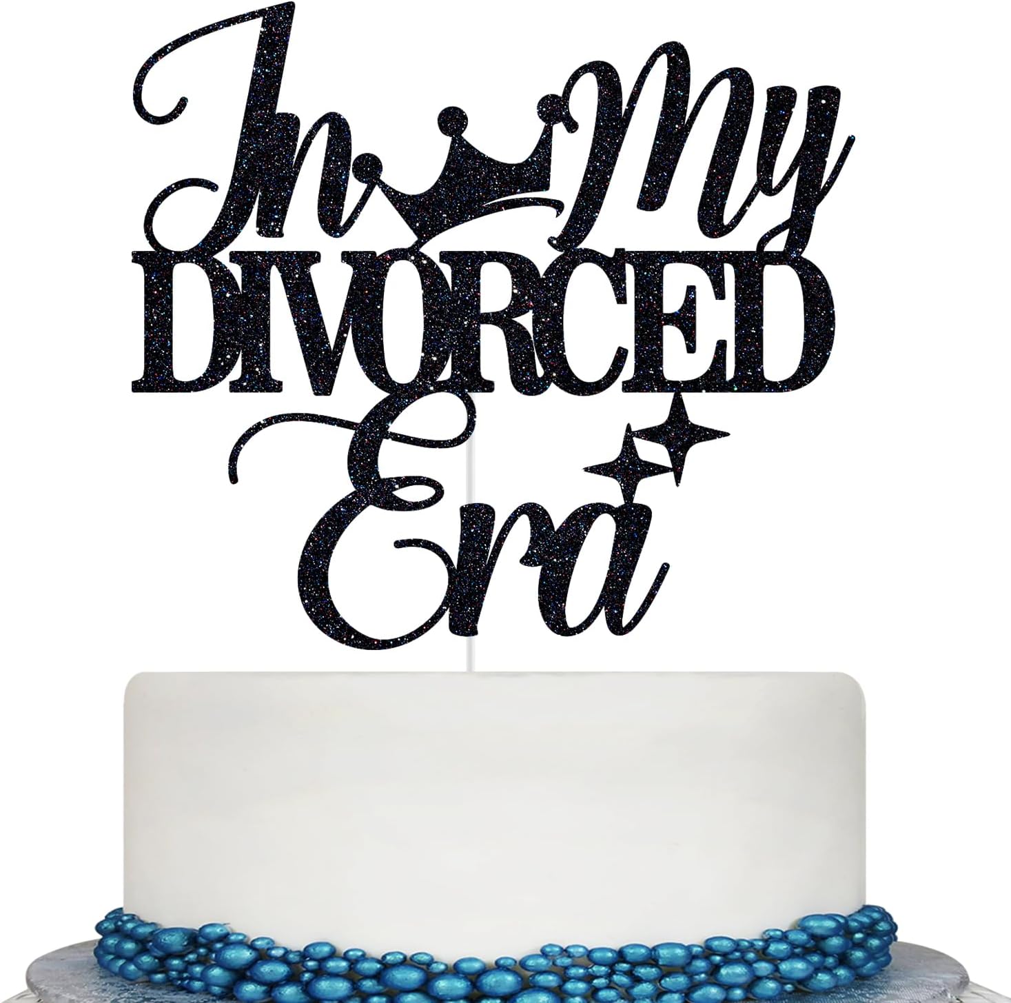 In My Divorced Era Cake Topper, Breakup Party Decor, Officially Divorced, The End of An Error Divorce Party Decorations, Black Glitter