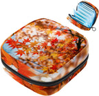 Sanitary Napkin Storage Bag,Period Bag,Autumn Season Tree and Leaves,Sanitary Bags for Feminine Products