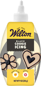 Wilton Cookie Icing, Ready-to-Use Fast-Drying Squeeze Bottle Icing for Decorating Sugar Cookies & Gingerbread, 9 oz, Black
