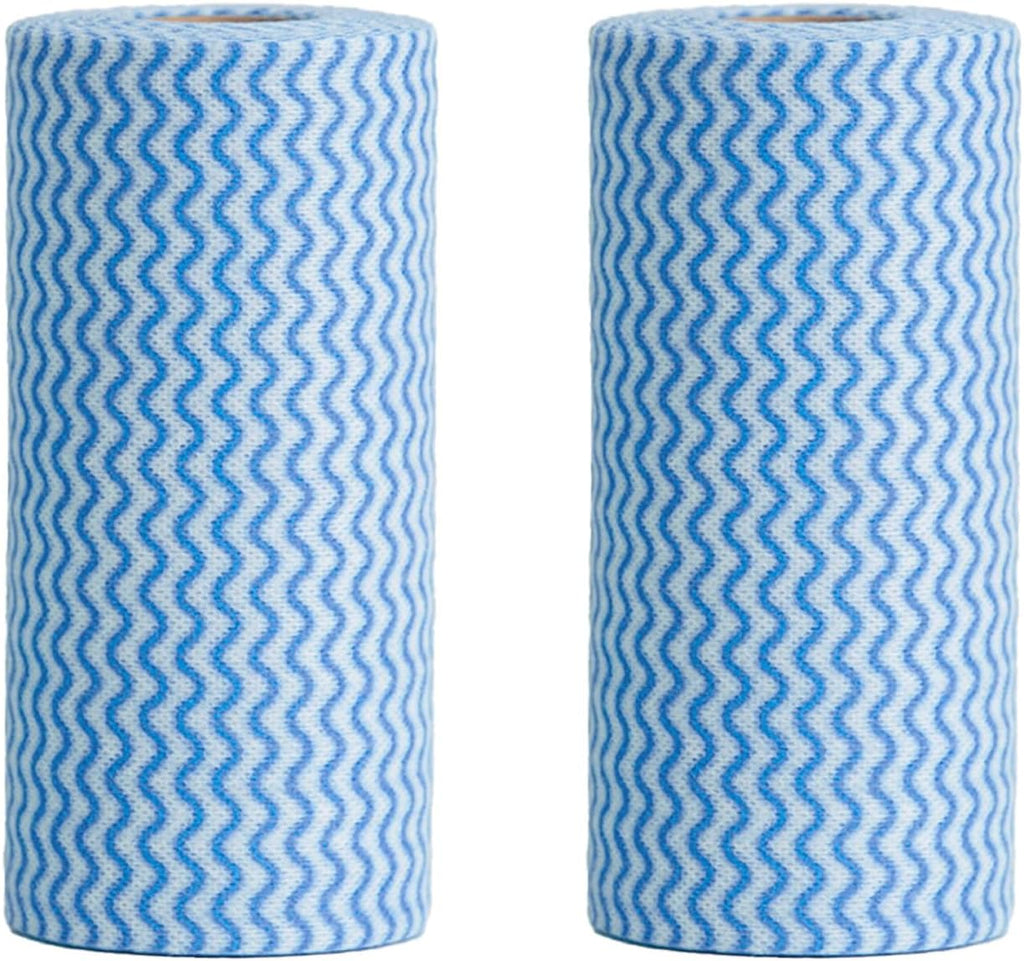 Disposable Dish Cloths Roll Reusable Kitchen Towels Heavy Duty Blue Cleaning Rags for Kitchen All Purpose Disposable Cleaning Towels-200 Sheets