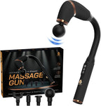 Pursonic Deep Tissue Massage Gun with U-Shaped Design & Long Handle – Handheld Back Massager with 4 Heads, 6 Speeds, USB-C Rechargeable for Neck, Shoulders, Legs & Muscles