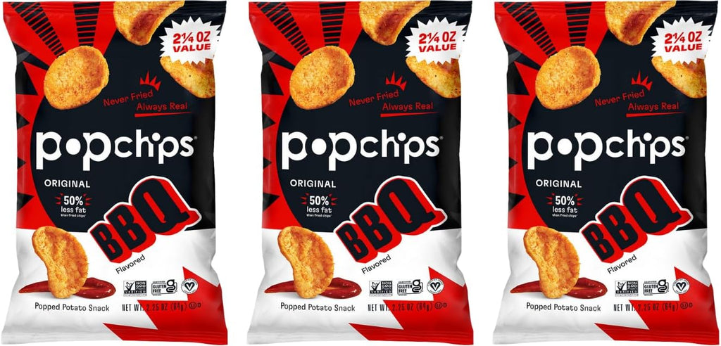 Popchips Potato Chips BBQ, 2.25 Oz (Pack of 3)