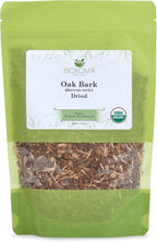 Biokoma Organic Oak Bark 100g (3.55oz) Dried Cut Herb Caffeine-Free USDA Organic Herbal Tea Digestion Support Antioxidant Resealable Moisture Proof Pouch No Additives No Preservatives No GMO Kosher