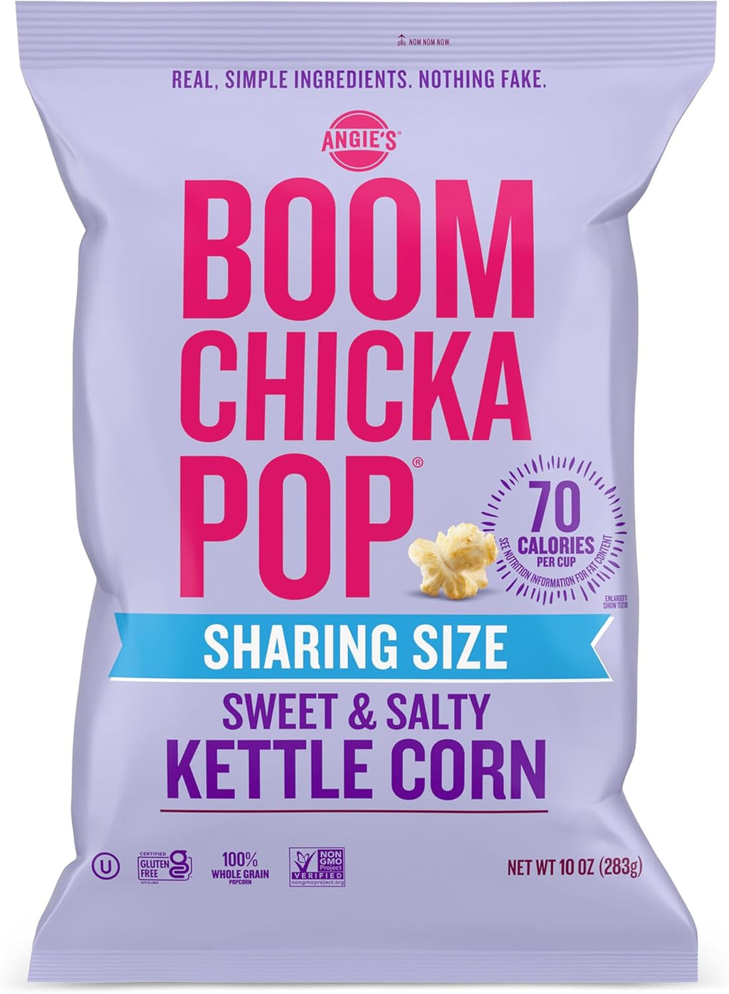 Angie's BOOMCHICKAPOP Sweet and Salty Kettle Corn Popcorn, Gluten Free, Party Size 10 oz.