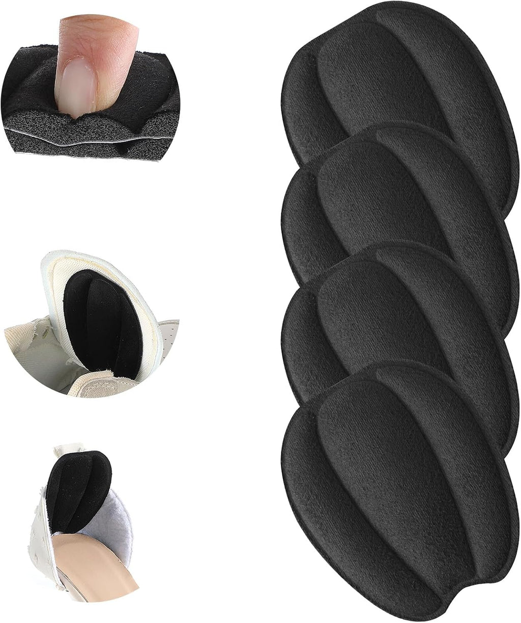 4pcs Shoe Tongue Pads,Soft and Non-Slip Tongue Pads for Shoes, Shoe Tongues Pad for Men, Women, Heel Pad, Forefoot Insoles, Adjusting Shoes Fit, Black