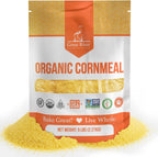 Great River Milling Organic Medium Grind Cornmeal | USDA Organic, Gluten Free, Non-GMO, Kosher | Hearty Texture for Cornbread, Polenta, Muffins, Pancakes & Baking | 5 Lb