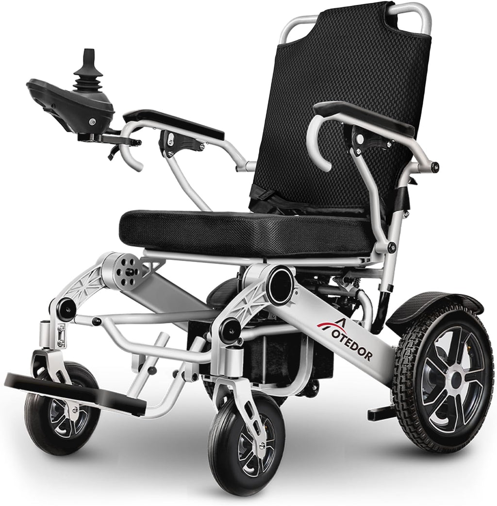 Aotedor 30 Miles Long Travel Range, Electric Wheelchair for Adults Power Wheelchairs Lightweight Foldable All Terrain Motorized Wheelchair for Seniors Compact Portable Airline Approved