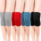 Geyoga 4 Pairs Knee Warmers for Women Men Breathable Leg Warmers Knee Brace Pad Leg Compression Sleeve for Cycling Running(Gray, Black, Red, Peacock Blue,Medium)