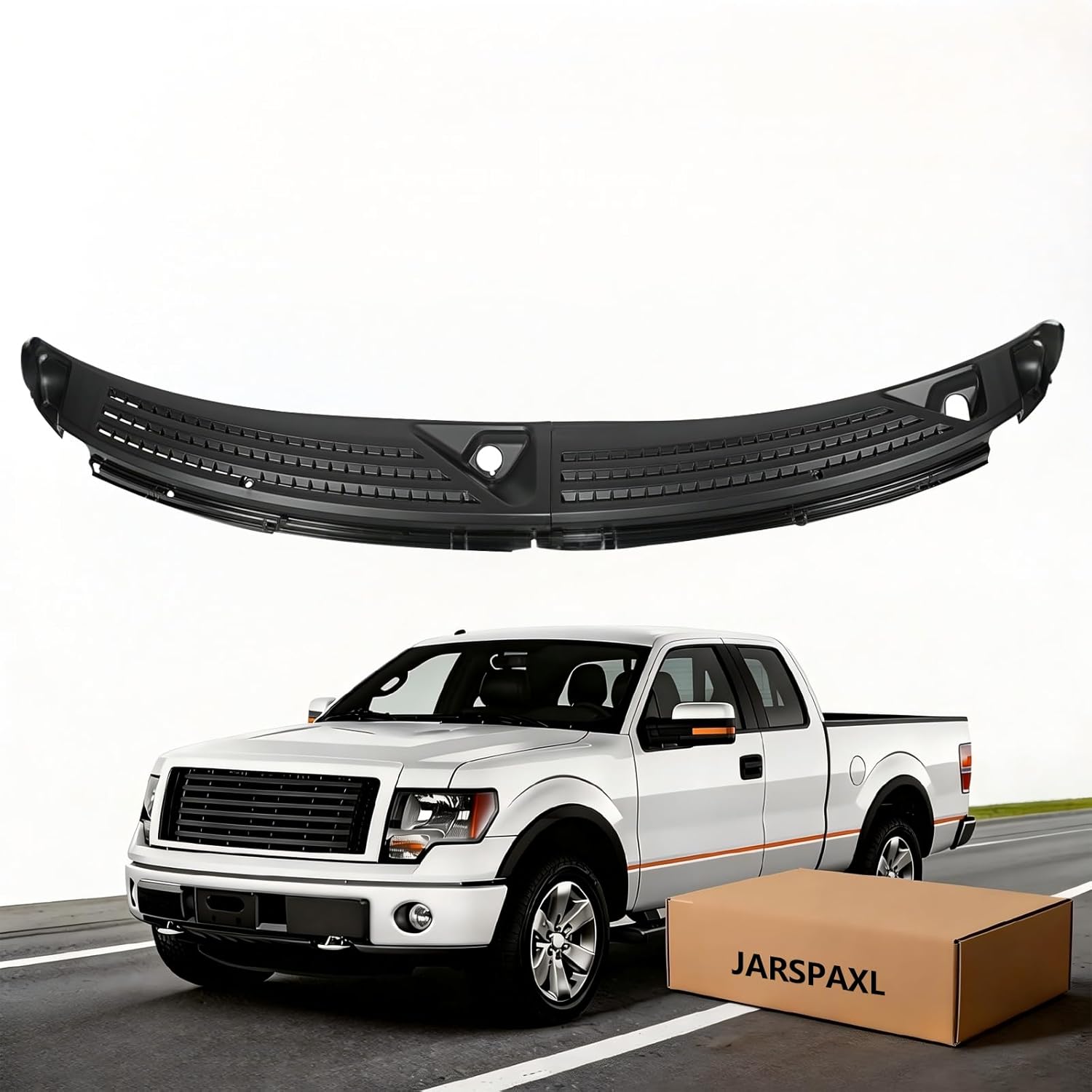 Windshield Wiper Cowl Panel Cover Compatible with Ford F150 2004-2008 & 2006-2007 Lincoln Mark LT, Windshield Cowl Front Window Grille Inserts Panel Cover for 4L3Z-15022A69-AA & 4L3Z-15022A68-BA