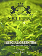 SRILUXE - Special Green Tea Loose Leaves | Sri Lankan Luxury Tea | Exquisite Taste & Aroma | Freshly Harvested 100% Natural | High in Antioxidants (250g)