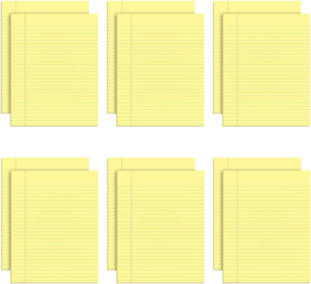 TOPS 7522 The Legal Pad Glue Top Pads, Legal/Wide, 8 1/2 x 11, Canary, 50 Sheets (Pack of 12)