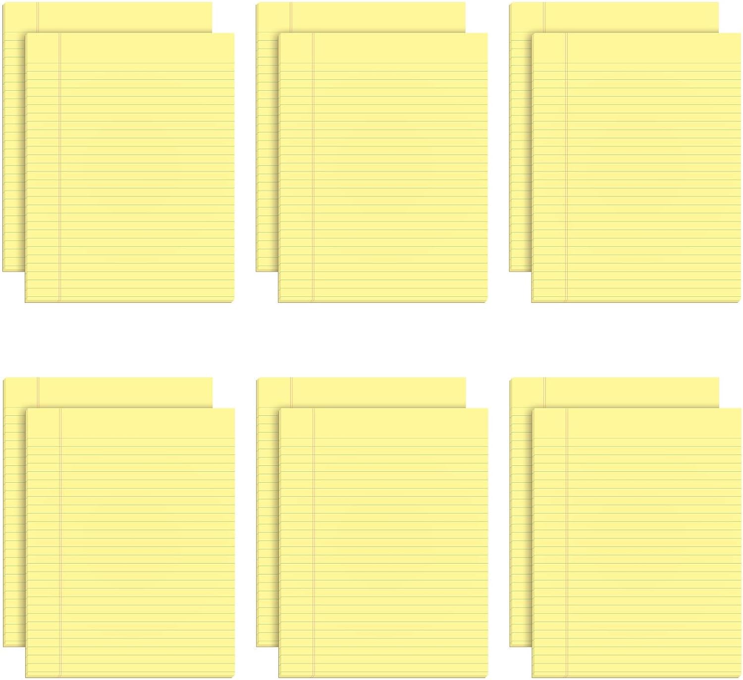 TOPS 7522 The Legal Pad Glue Top Pads, Legal/Wide, 8 1/2 x 11, Canary, 50 Sheets (Pack of 12)