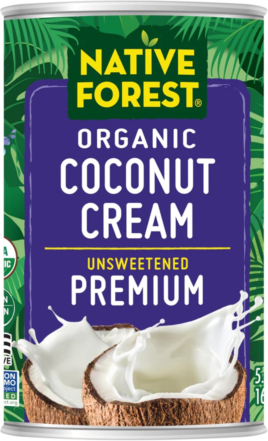 Native Forest Organic Unsweetened Premium Coconut Cream - Heavy Cream, Dairy Substitute, Dairy Free, Non-GMO, USDA Organic - 5.4 Fl Oz (Pack of 12)