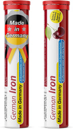 T&D German Iron 14 mg - 40 Vegan Drink Effervescent Tablets - Cherry Flavor - Made in Germany
