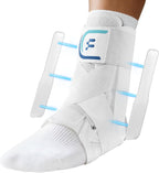 White Quick Lace Up Ankle Brace for Women Men with Removable Splints, Adjustable Ankle Support for Achilles Tendonitis, Ankle Sprain & Swelling Relief for Volleyball, Running & Daily Wear, M