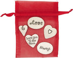 Basic Spirit Hearts Pewter Pocket Charm Token Coin Set of 5 Organza Bag Love Anniversary