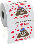 Happy Birthday Decorations Gift for Women Men Her Him, 3 Ply Sheets Prank Toilet Paper Roll Tissue Papers, Bathroom Toilet Themed Table Party Supplies Favors for Guest Friends Present