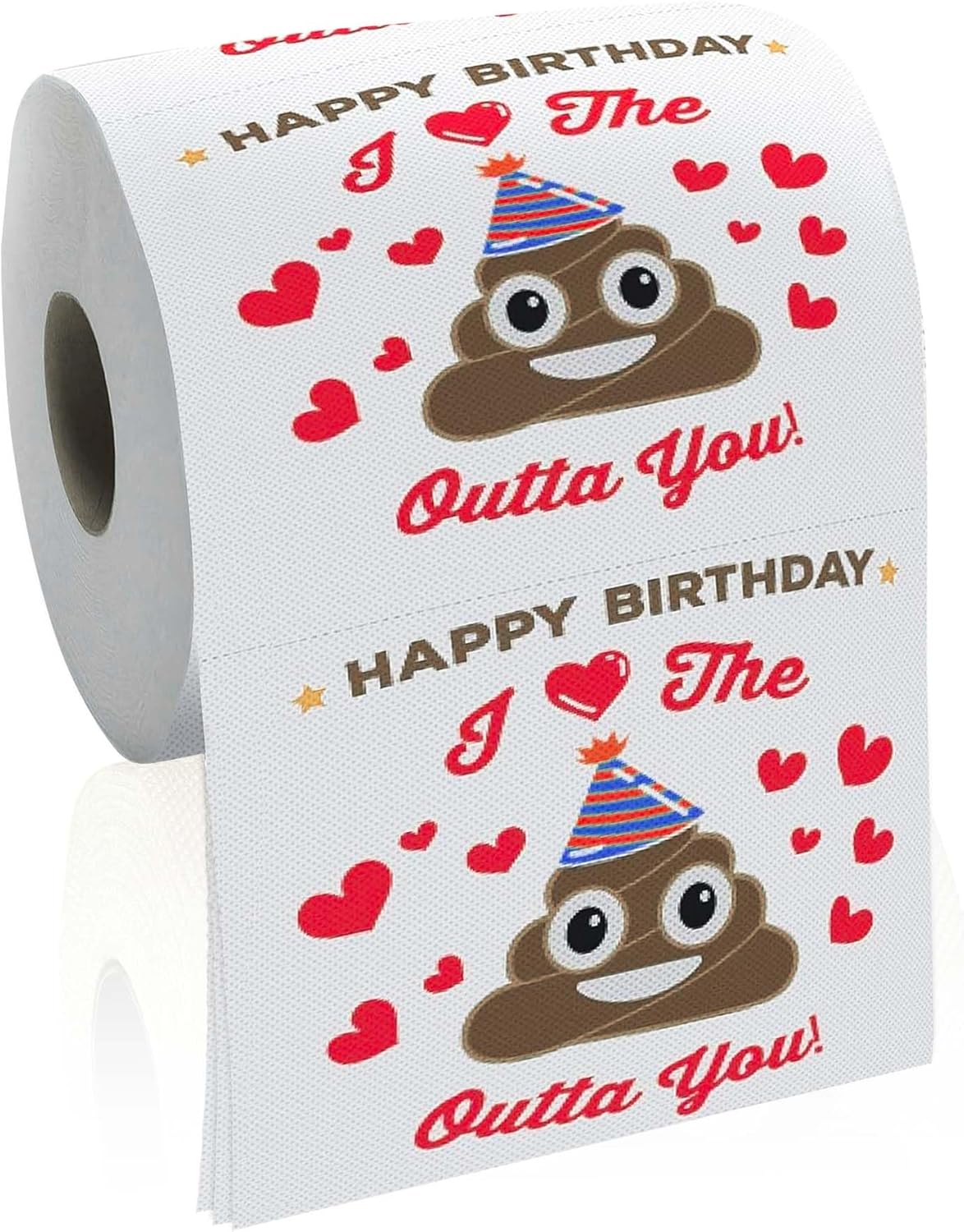 Happy Birthday Decorations Gift for Women Men Her Him, 3 Ply Sheets Prank Toilet Paper Roll Tissue Papers, Bathroom Toilet Themed Table Party Supplies Favors for Guest Friends Present