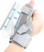 New Upgraded 2 in 1 Thumb Brace, Removable Thumb Spica Splint Left Right Hand with 3 Level Stability, Reversible Thumb Support for CMC, De Quervain’s Tendonitis, Trigger Thumb (M/L, Grey)