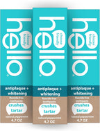 hello Antiplaque and Whitening Fluoride Free Toothpaste, Whitening Toothpaste with Coconut Oil and Tea Tree Oil, Helps Whiten Teeth, Natural Peppermint, 3 Pack, 4.7 Oz Tubes
