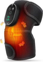 Cordless Heated Knee Massager with Vibration, FSA Eligible HSA, Heated Knee Brace Wrap Heating Shoulder Brace Support Wrap for Knee Elbow, Heating Pad with 6 Heating Levels, 3 Massage Modes&Timer