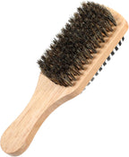 Double Sided Brush for Men, Double Sided Beard Brush with Rubber Wood Handle Lmitation Bristle Firm and Soft Sides Men Hair Brushes Hair Beand Grooming Tool for Thick Coarse