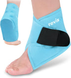 REVIX Ankle Ice Pack Wrap for Plantar Fasciitis & Foot Pain Relief, Reusable Gel Cold Compress Wrap for Feet Swelling, Achilles Tendonitis, and Sprained Ankles Recovery