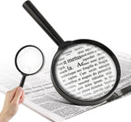 10X 30X Magnifier, Handheld Magnifying Glass for Reading, 84mm Shatterproof Lens, Soft Handle for Adults Close Work, Seniors Reading and Nature Exploration, Hobby Observation