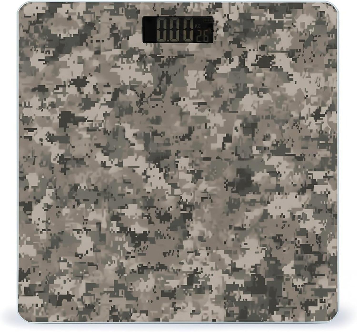 Army Digital Camouflage Scale for Body Weight Highly Accurate Digital Bathroom Body Scale Bright LCD Display & Large Clear Numbers Tempered Glass Safe Rounded Corners for Home Use