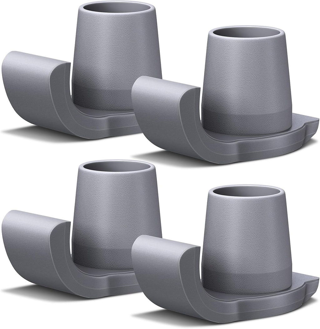 Walker Ski Glides, 4 Pack 1-1/8 inch Universal Fit Walker Accessories for Folding Walkers, Mobility Aid Accessory for Seniors, Walker Feet Replacement (Grey)