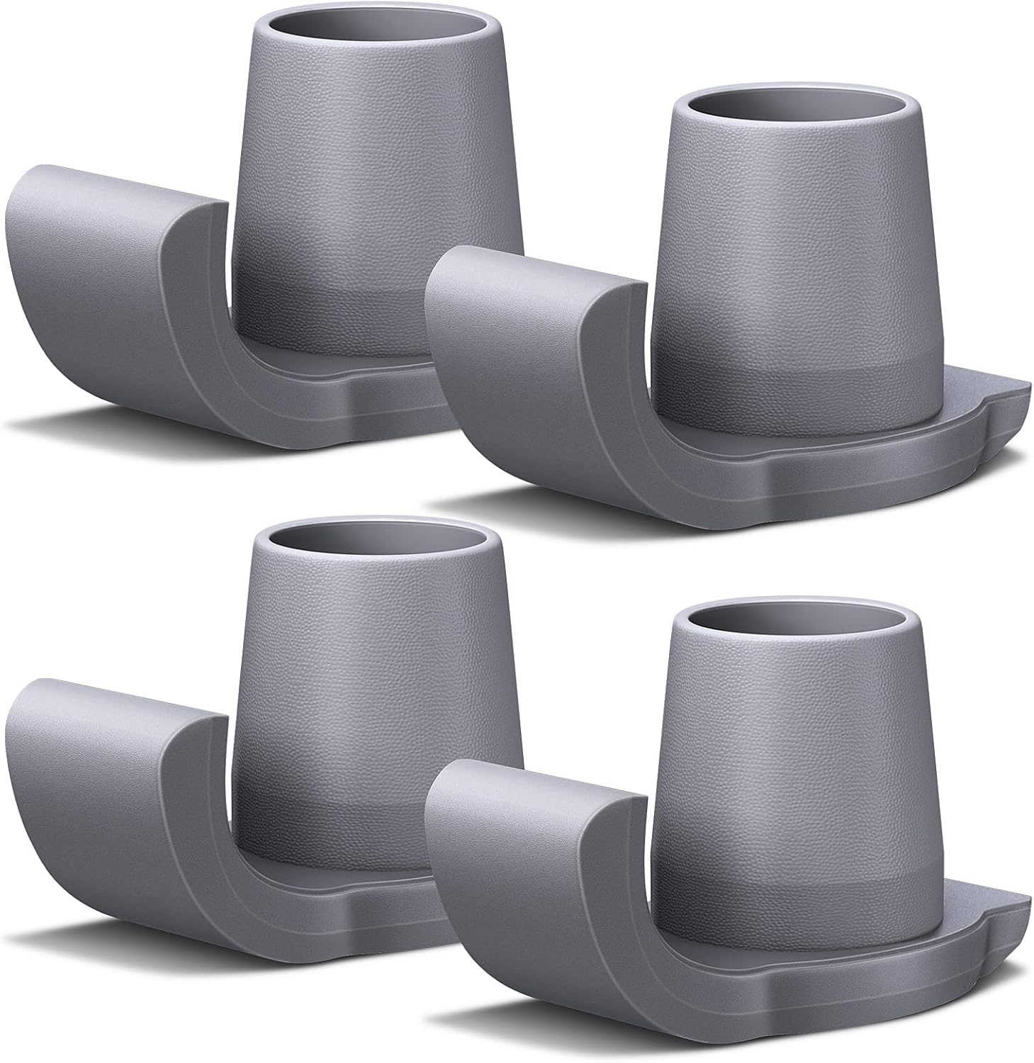 Walker Ski Glides, 4 Pack 1-1/8 inch Universal Fit Walker Accessories for Folding Walkers, Mobility Aid Accessory for Seniors, Walker Feet Replacement (Grey)