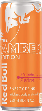 Red Bull Energy Drink, The Amber Edition, Strawberry Apricot, 8.4 Fl Oz