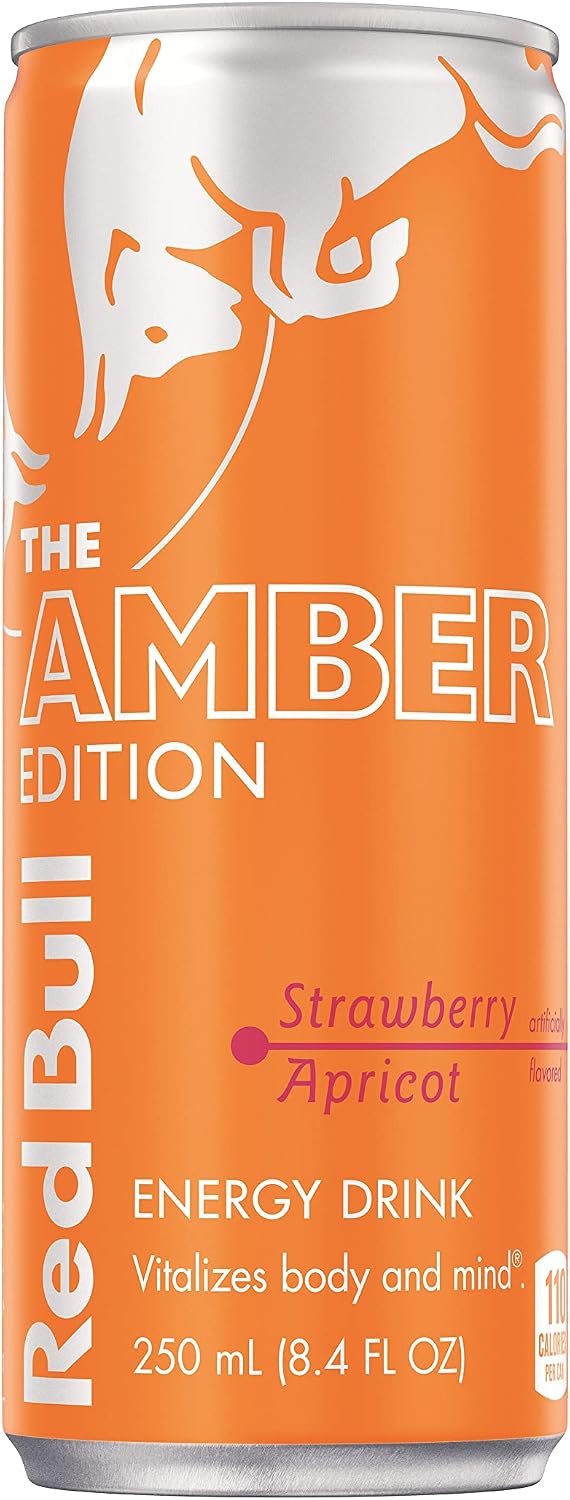 Red Bull Energy Drink, The Amber Edition, Strawberry Apricot, 8.4 Fl Oz
