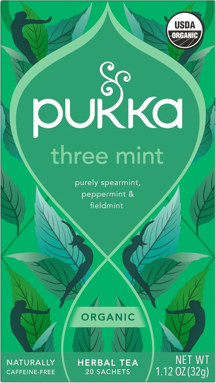 Pukka Herbal Organic Three Mint, 20 Total Tea Bags