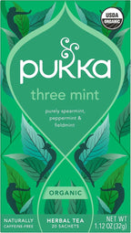 Pukka Herbal Organic Three Mint, 20 Total Tea Bags