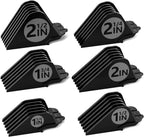 Clipper Guards Set 10 12 14 16 18 20 Compatible with Wahl Clippers, 6pcs Extra Long Clipper Guides Replacement - 2.5", 2.25", 2", 1.75", 1.5", 1.25" Hair Guard Clipper, Black Clipper Guards for Wahl