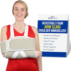 Brace Direct Adjustable Foam Arm Sling Shoulder Immobilizer for Rotator Cuff Repair, Post Op Recovery, Dislocations, Fractures & Shoulder Injuries (OSFM)