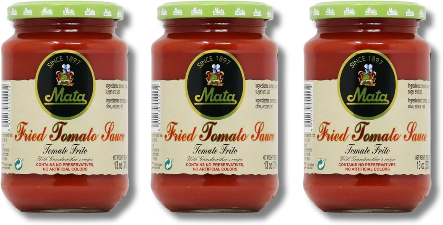 Fried Tomato Sauce 3-Pack (13.05 oz Jars) – Extra Quality Spanish Recipe Since 1897 – Made with Olive Oil – No Preservatives –