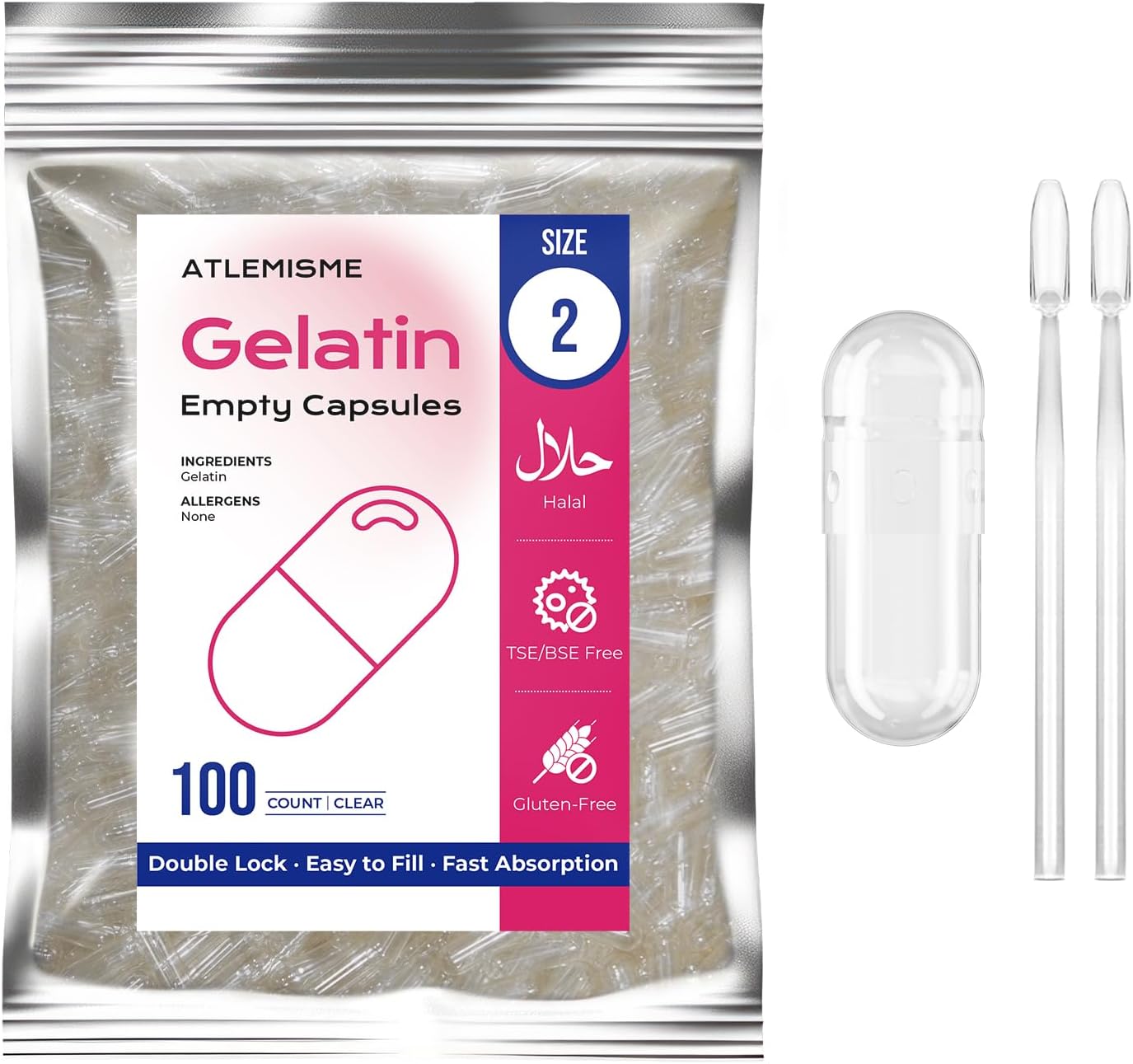 Empty Gelatin Capsules Size 2 - Gelatin Capsules Empty (100 Count