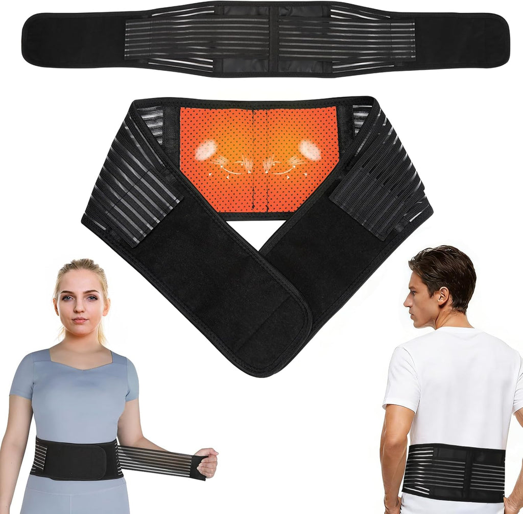 Back Support with Magnet, Tourmaline Magnetic Back Braces for Lower Back Pain Relief, Self Heating & Soothing Waist Band, Lumbar Support Belt for Herniated Disc/Sciatica (X-Large)