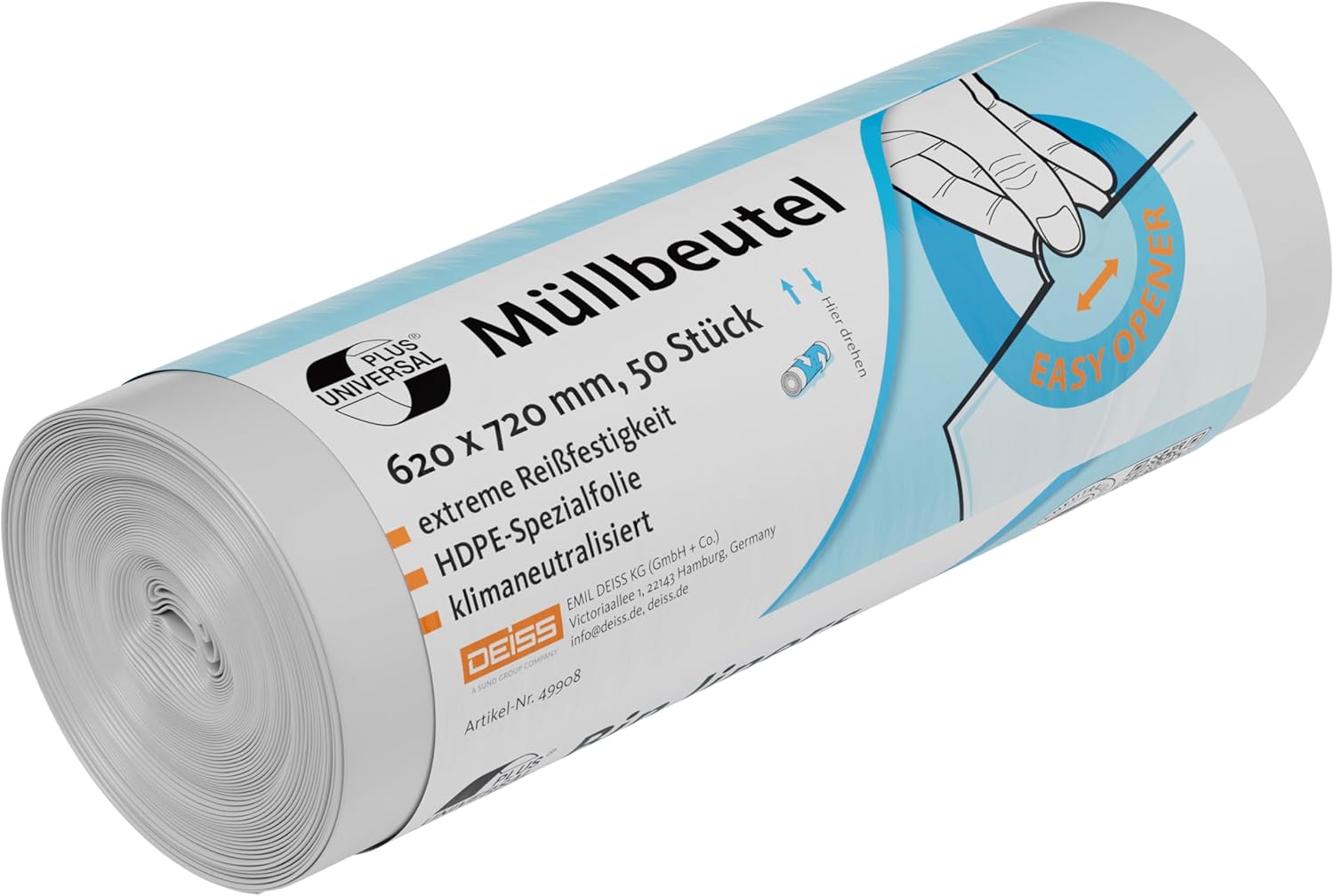 Bin Liners DEISS Universal Plus 60 L for Office Waste