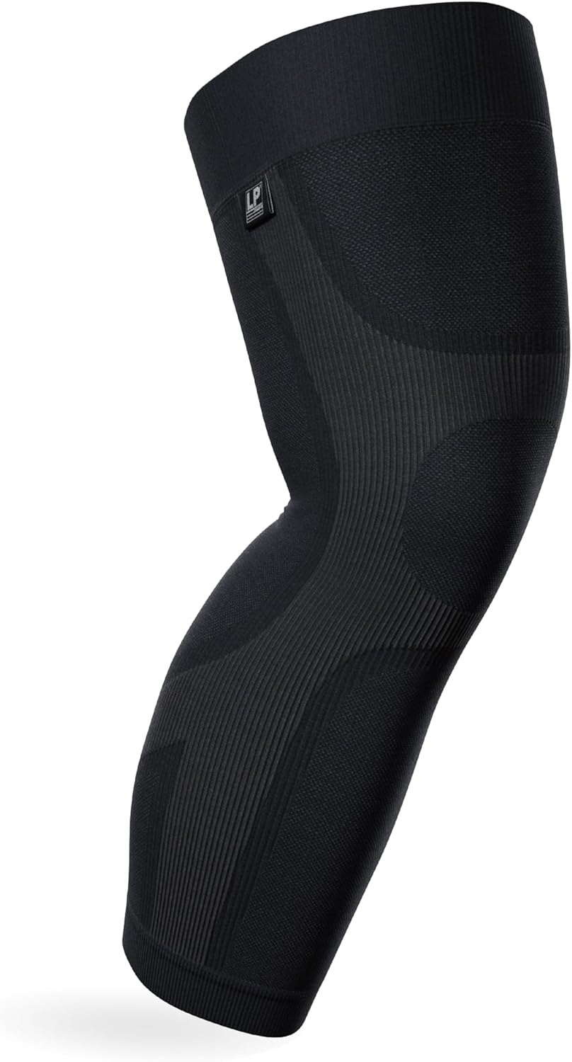 LP 272Z Leg Compression Sleeve for Knee, Thigh, and Calf Support - For Men, Women, and Youth - Ideal for Running, Arthritis, Basketball, Daily activities (Black, 1pcs)