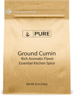 PURE Ground Cumin (8 oz) Pure & Natural Premium Cumin from India, Eco-Friendly Releasable Bag