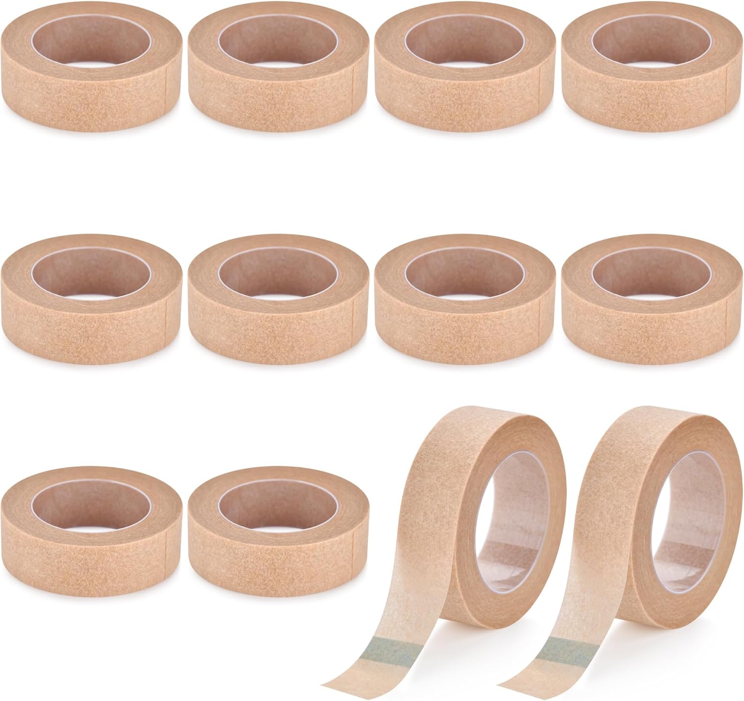 Medical Paper Tape 12 Rolls,Nose Tapes,Surgical Tape, Breathable for Sensitive Skin Wound Dressing Tape,0.5 inch x 10 Yards,First Aid Bandage,Earring,Face,Wound Care