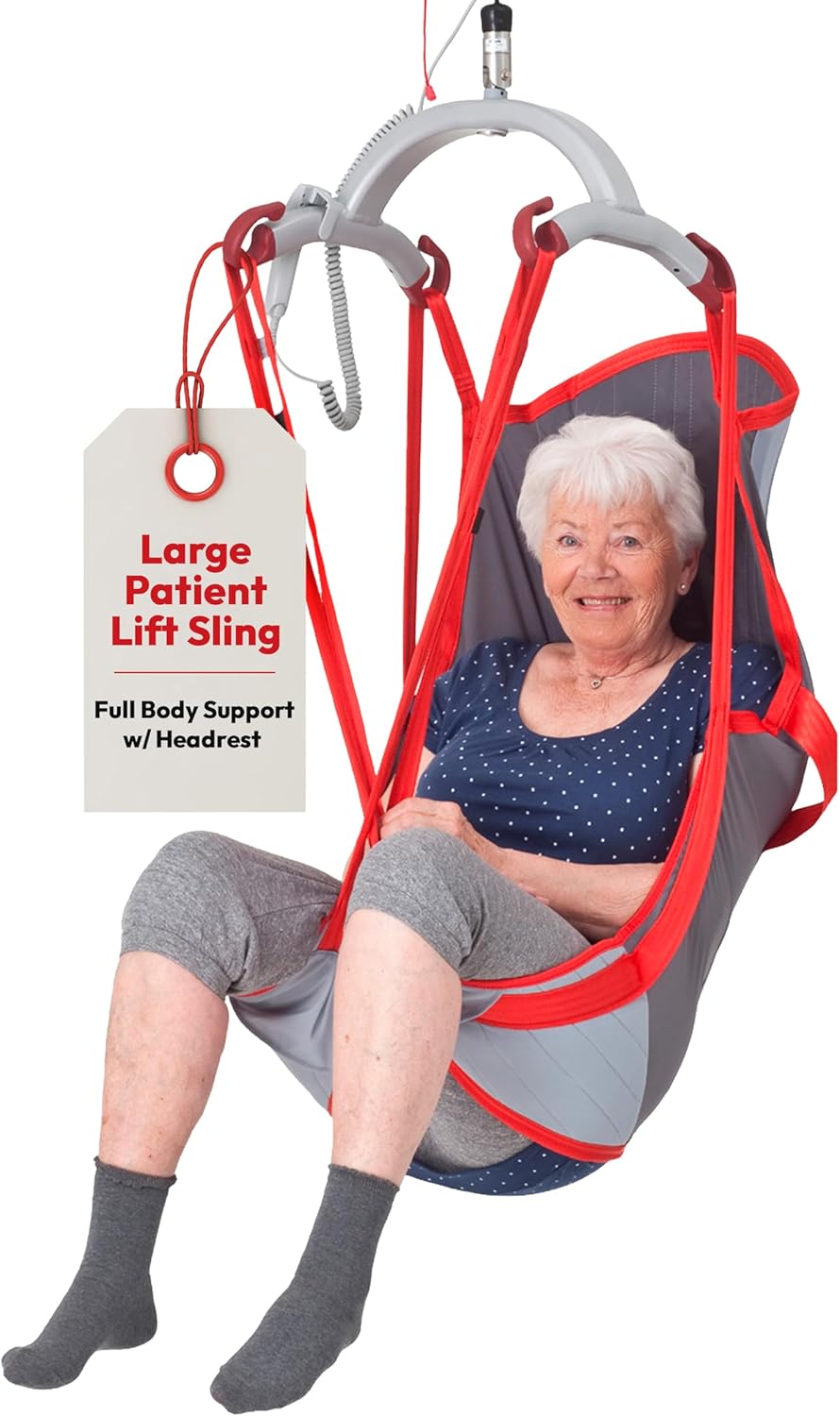 Molift RgoSling HighBack Padded – Patient Lift Sling (Large), Full Body Support w/Headrest – Compatible with Smart 150 Electric Patient Lift – Sliding Loop System for Balanced Weight Distribution