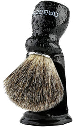 Anbbas Badger Shaving Brush and Stand,Black Wood Handle Brush with Contracted Design Resin Shaving Stand,2in1 Kit for Men Clsoe Shave