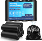 100 Portable Toilet Bags, Drawstring Biodegradable Camping Potty Bags 8 Gallon Waste Bags for 5-8 Gallon Bucket Toilet Adults Outdoor Camping Car