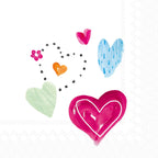 IHR Ideal Home Range Cocktail Napkins Disposable 3-Ply Paper Party Napkin Pack, 5" x 5", Joyful Love, 20-Count