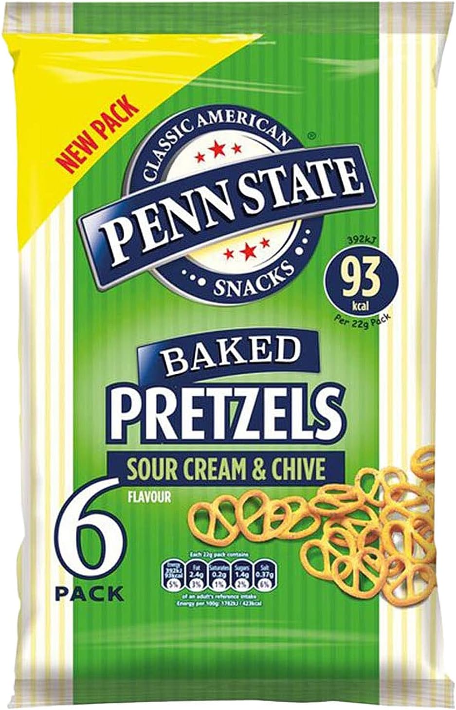 Penn State Pretzels Sour Cream & Chive 6 x 22g